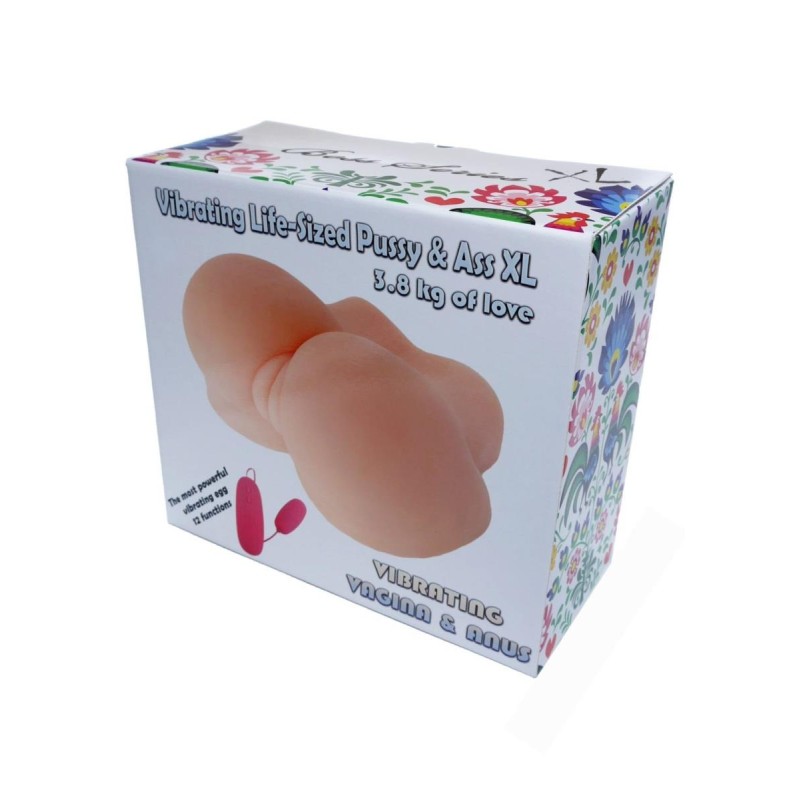 Masturbator realistyczny 2 otwory wibracje 3kg xl